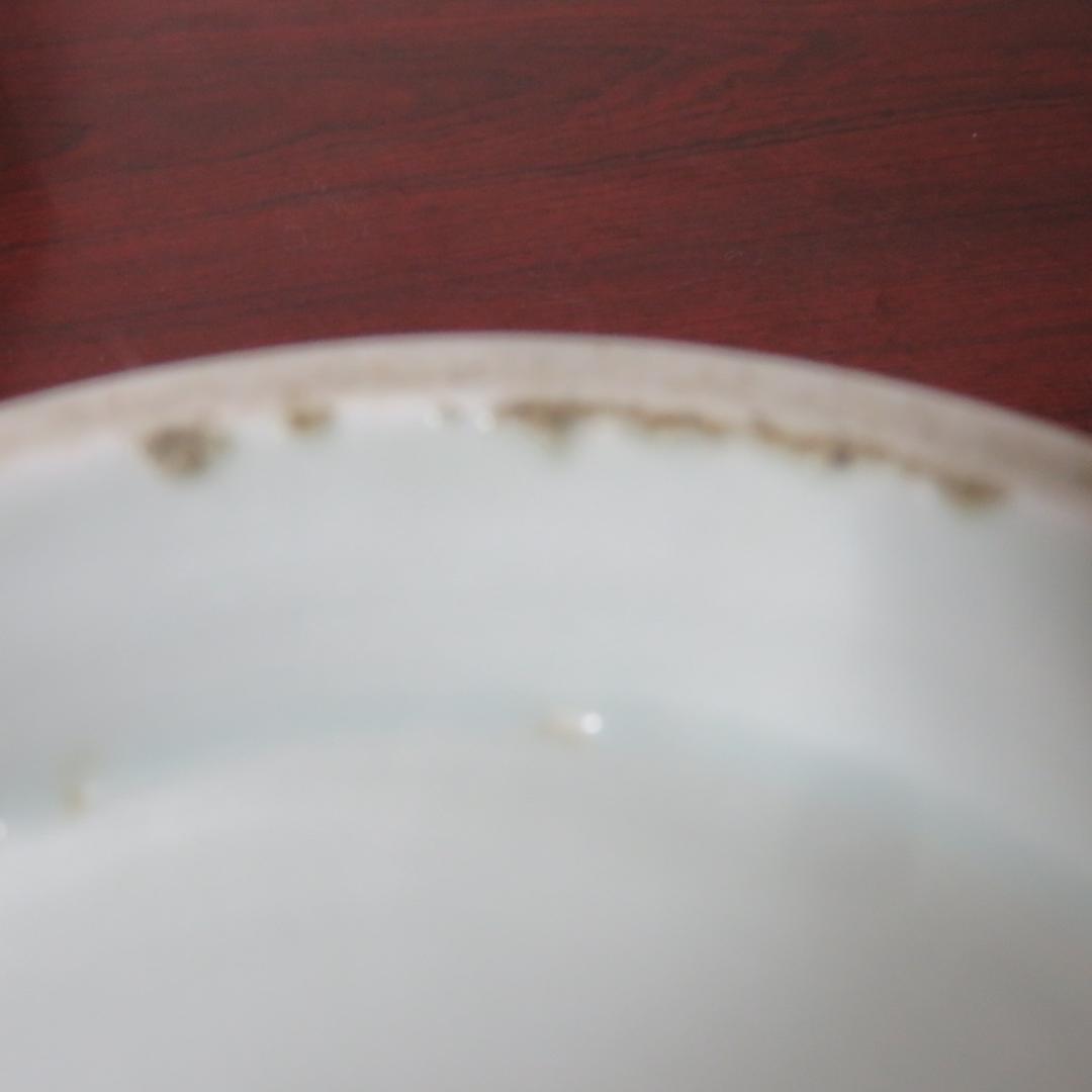 丼 鉢 花文様 金彩 色絵付 染付 窯傷 歪み 共箱 金魚鉢 明治