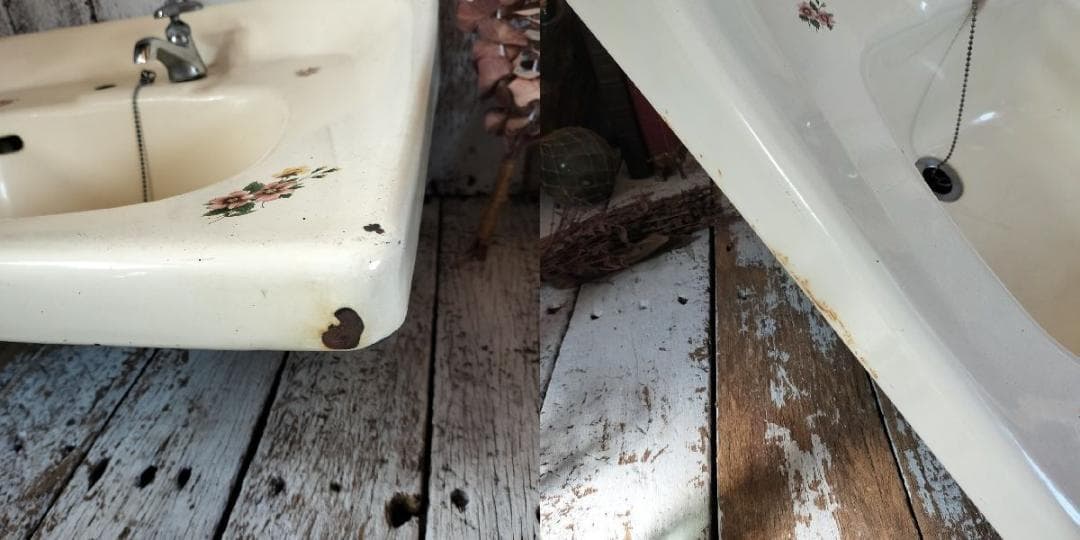 ヴィンテージ ホーロー ベイスン シンク 花柄 洗面台 琺瑯 流し 手洗い