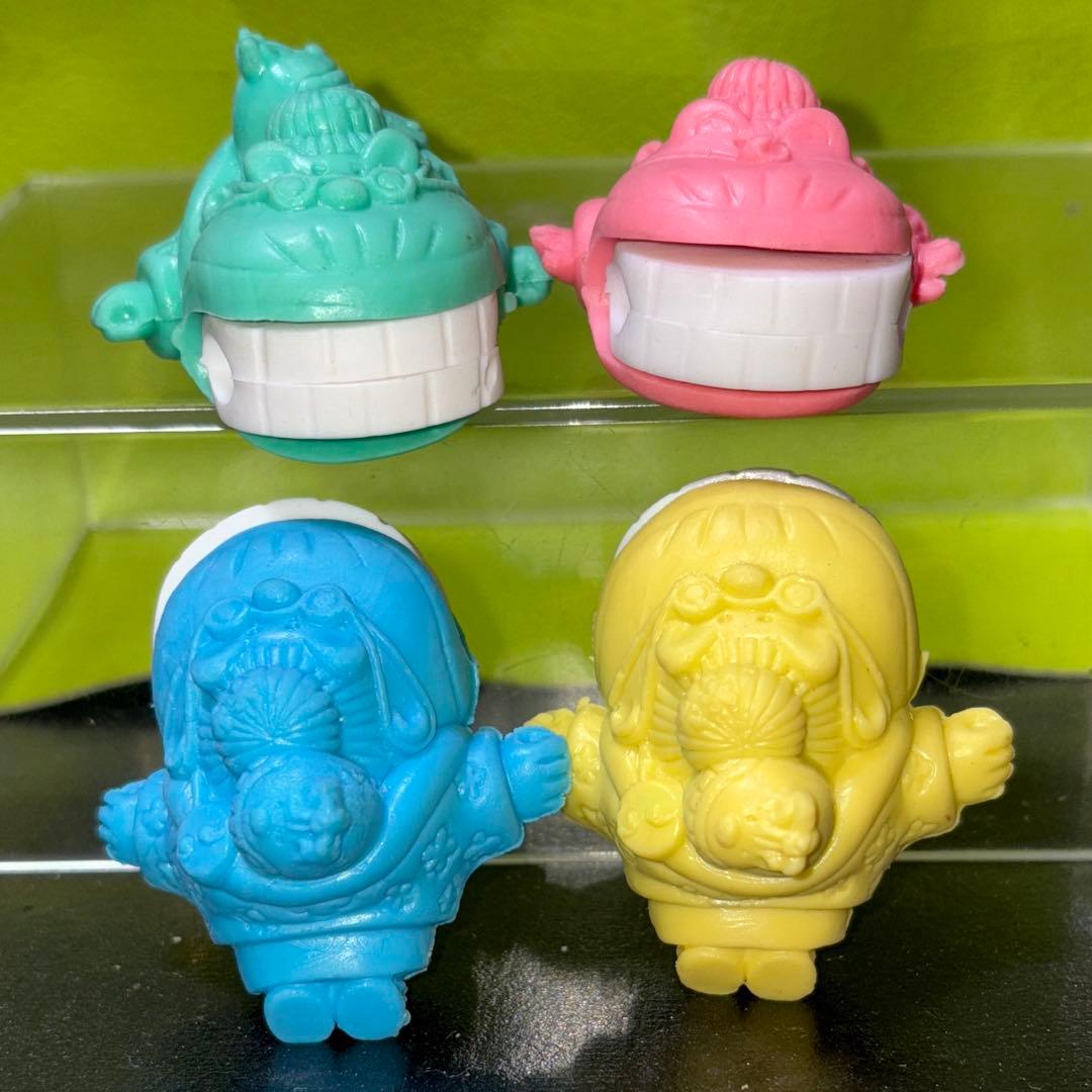 昭和レトロ かみつきばあちゃん 消しゴム 4種類 当時物 未使用品