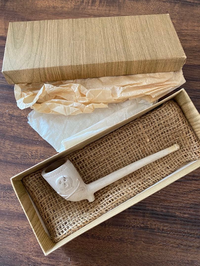 1900s'アンティークスカルパイプ 箱付き 古着 バイカー ロカビリー 1900s´アンティークスカルパイプ 箱付き 古着 バイカー ロカビリー