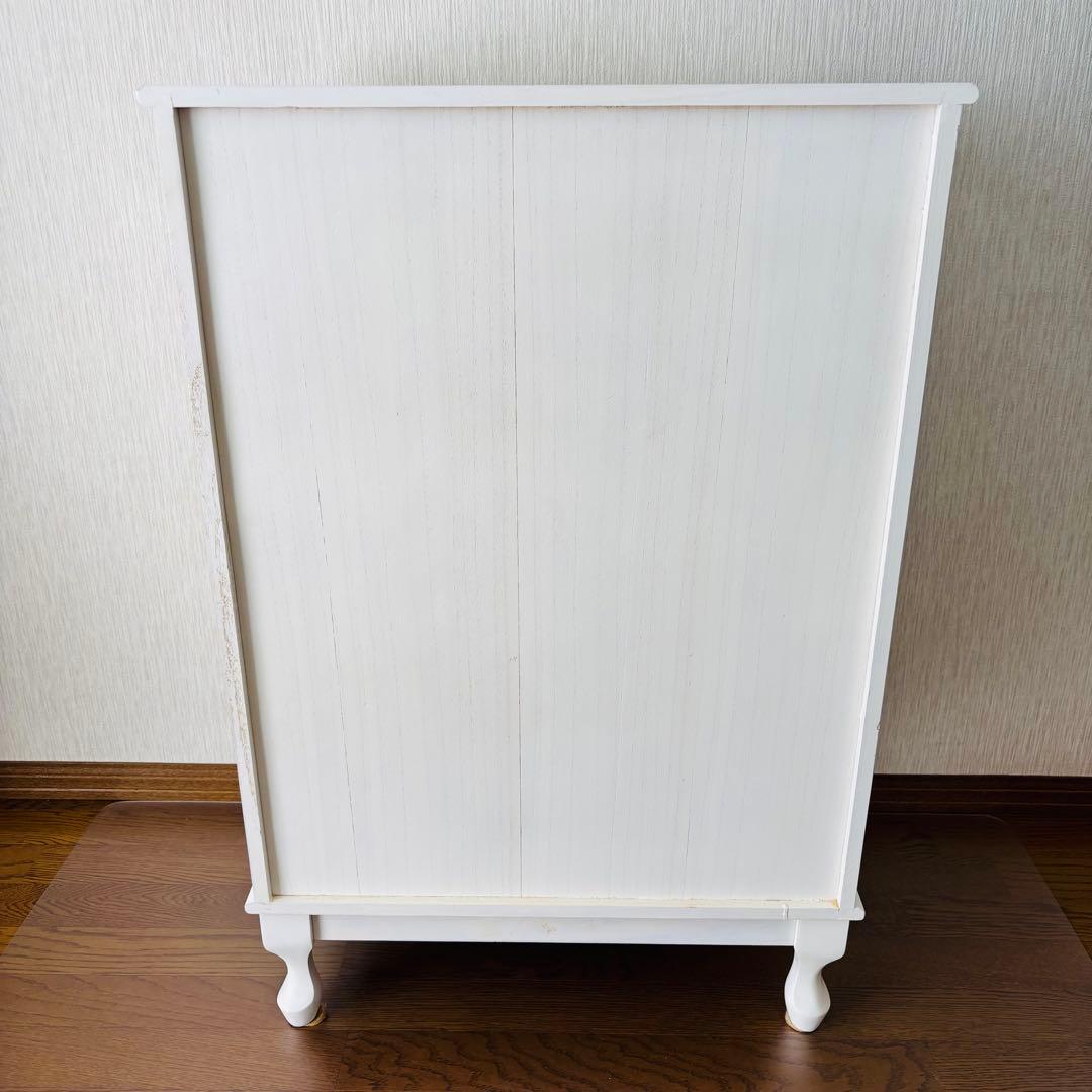 シャビーシック チェスト 4段 薔薇装飾 フレンチカントリー 姫系家具