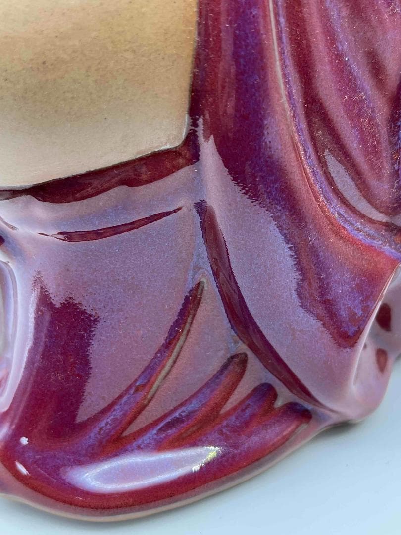 清时代 鈞窯紫紅釉弥勒菩薩窯変釉辰砂唐物古賞物(B-31)