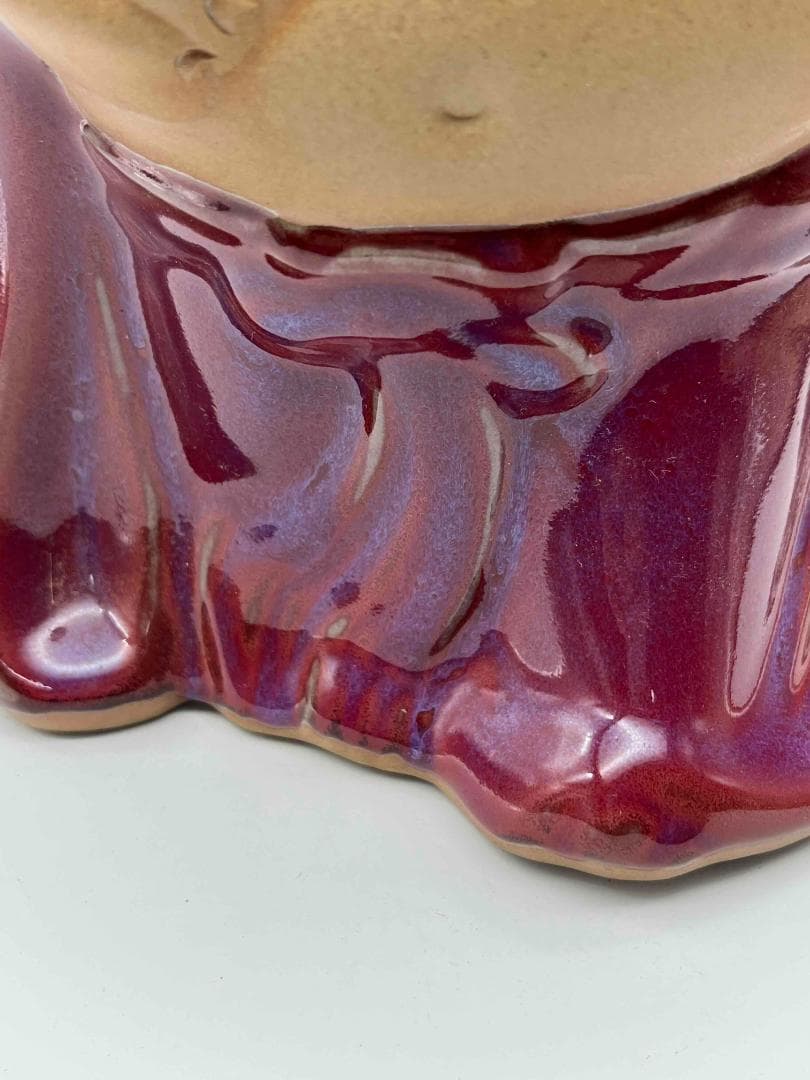 清时代 鈞窯紫紅釉弥勒菩薩窯変釉辰砂唐物古賞物(B-31)