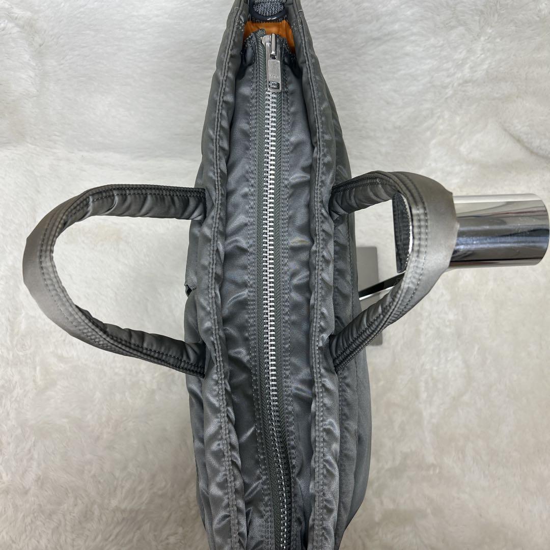 美品 廃盤品 ポーター タンカー 2WAYブリーフトートバック シルバーグレー