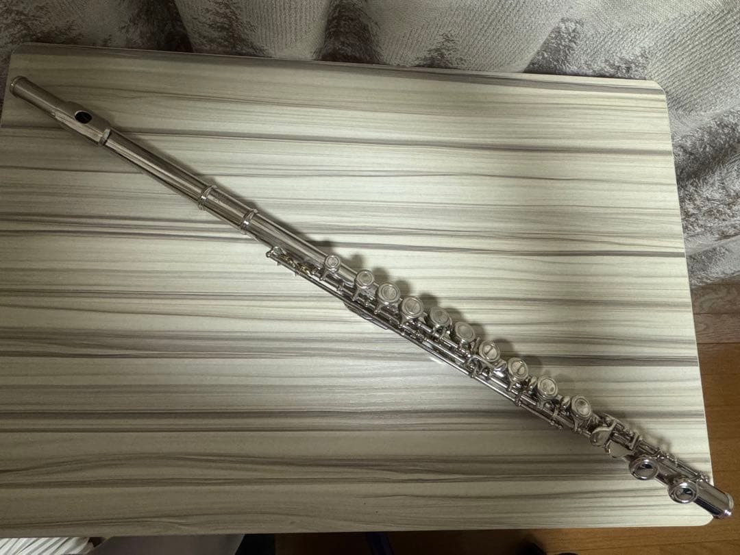 モ*読様 初心者向け ニッケルメッキ フルート C足部管 メタルポリッシュ付き