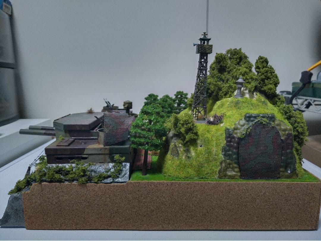 【ワンオフ】HO 仮想　本土決戦　津久田岬砲台　基地　日本軍　要塞　ジオラマ