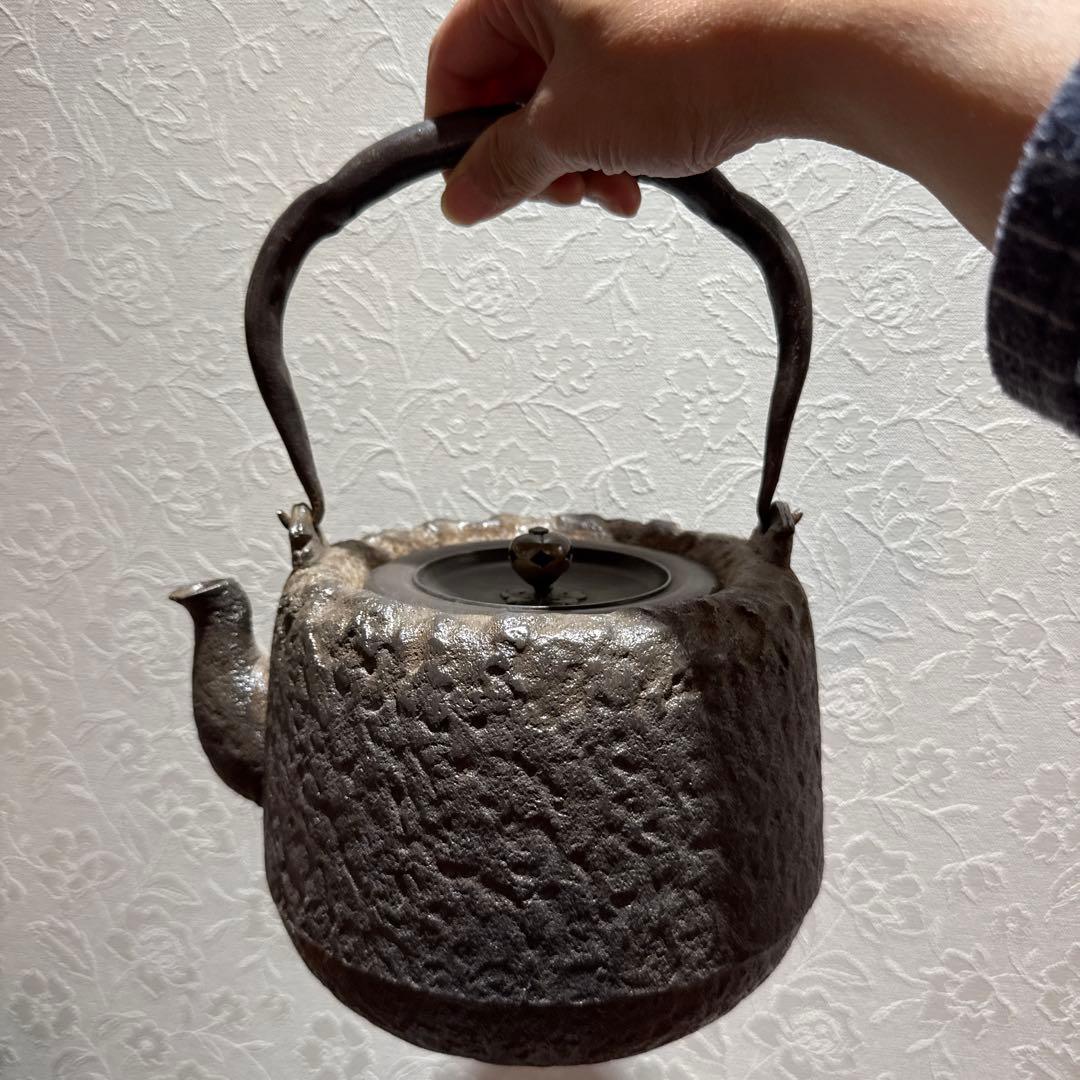 龍文堂 安之介 胴縦銘 道安型 明治時代鉄瓶 骨董 茶道具 茶器