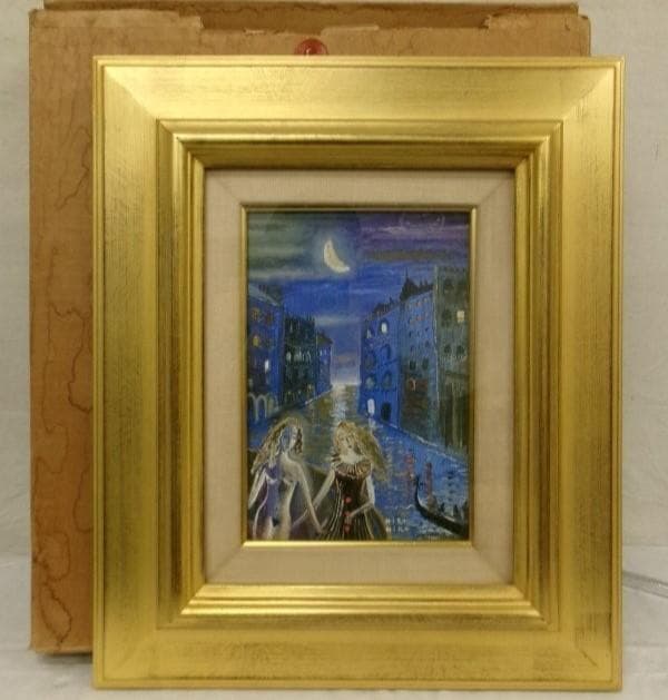 ◇織田広比古『ベネチアンブルーの夜』油彩◇検）織田広喜 宮永岳彦