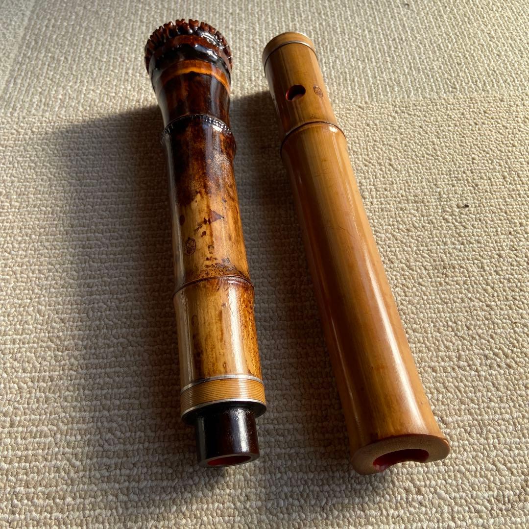 248⭐️尺八 一尺六寸管 眞山銘三印 188玉水銘