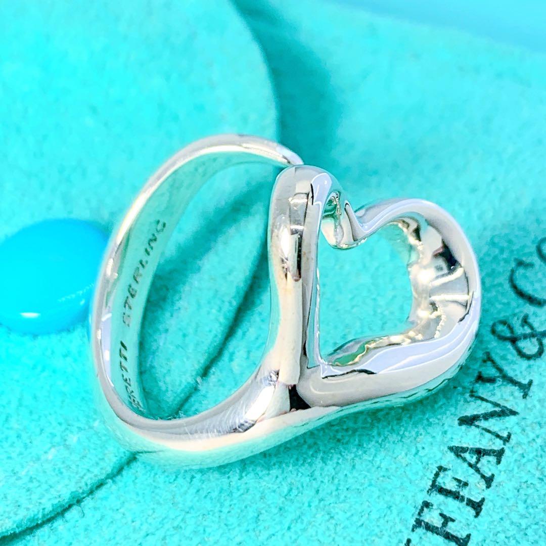 美品 ティファニー オープン ハート リング 約8.5号 シルバー925