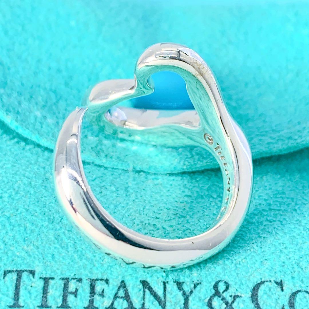 美品 ティファニー オープン ハート リング 約8.5号 シルバー925