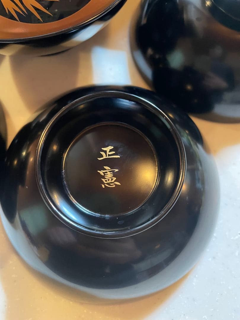 輪島塗吸い物椀10脚セット Wajima Lacquer Soup Bowls