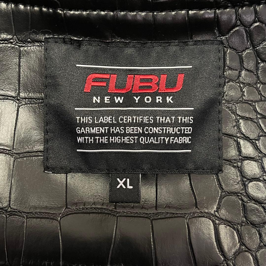 FUBU フブ オールレザー スタジャン クロコダイル PUレザー XL