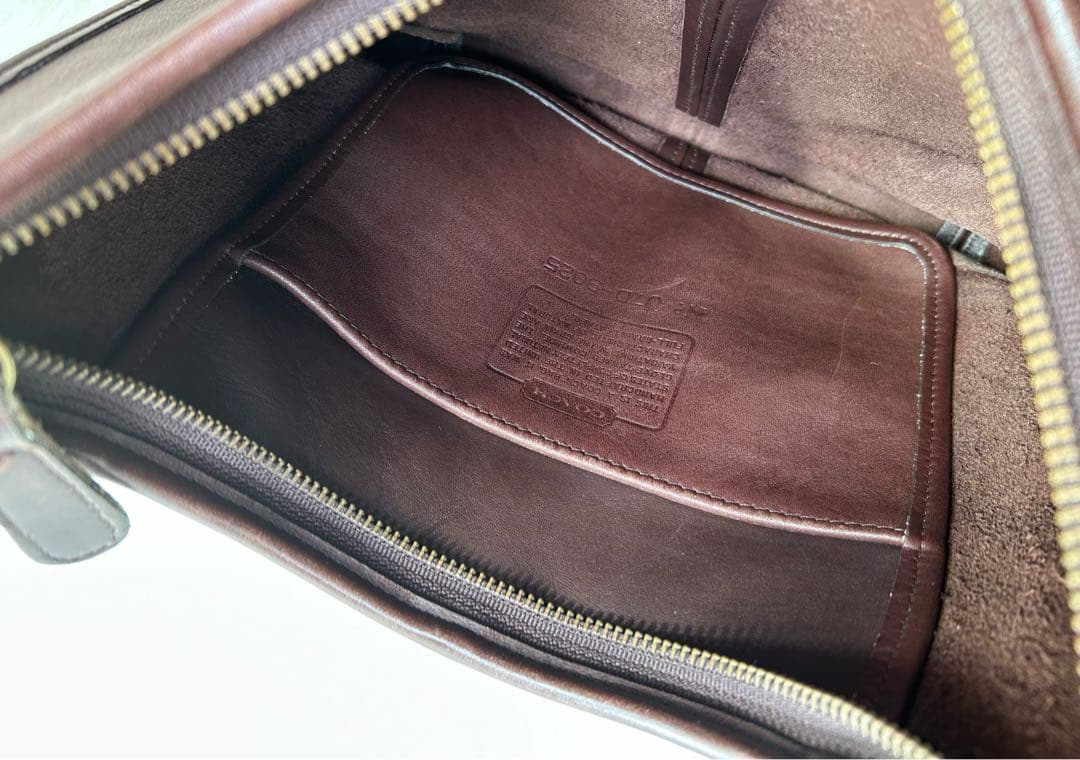 OLD COACH ダークブラウン レザー ショルダーバッグ 焦茶