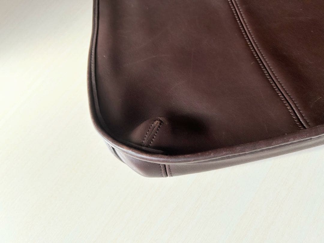 OLD COACH ダークブラウン レザー ショルダーバッグ 焦茶