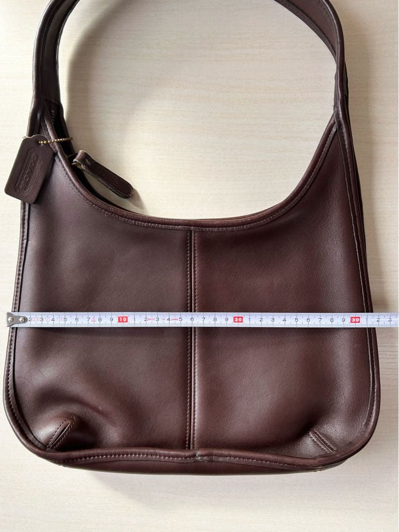 OLD COACH ダークブラウン レザー ショルダーバッグ 焦茶