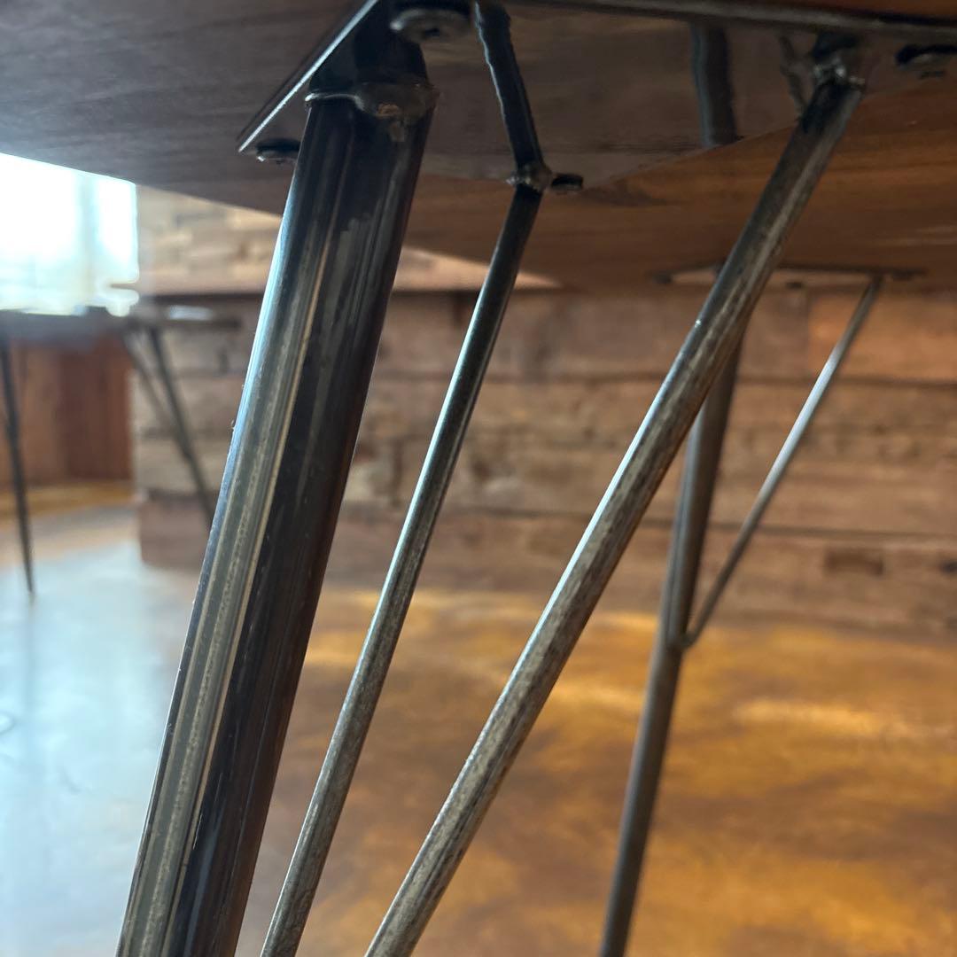 BIMAKES天然木とアイアンのダイニングテーブル　B