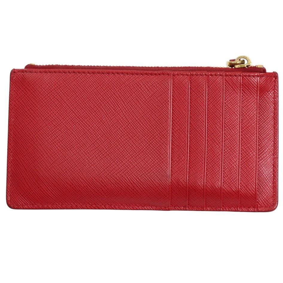 【近年モデル】PRADA プラダ フラグメントケース　カードケース レザー　赤系