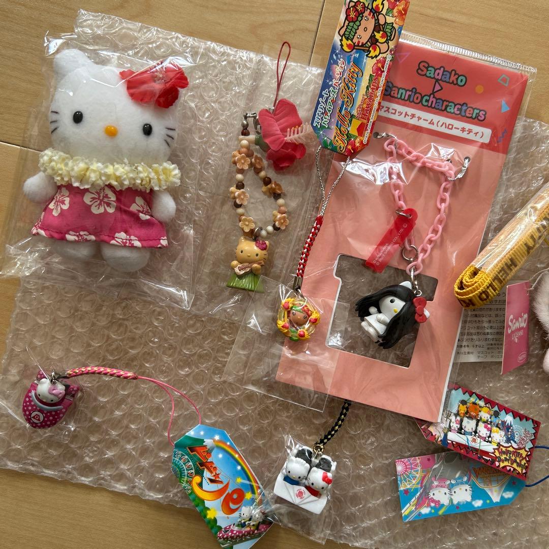 キティ　ご当地　ストラップ　マスコット　根付け　日焼け　ハワイ　ネックストラップ