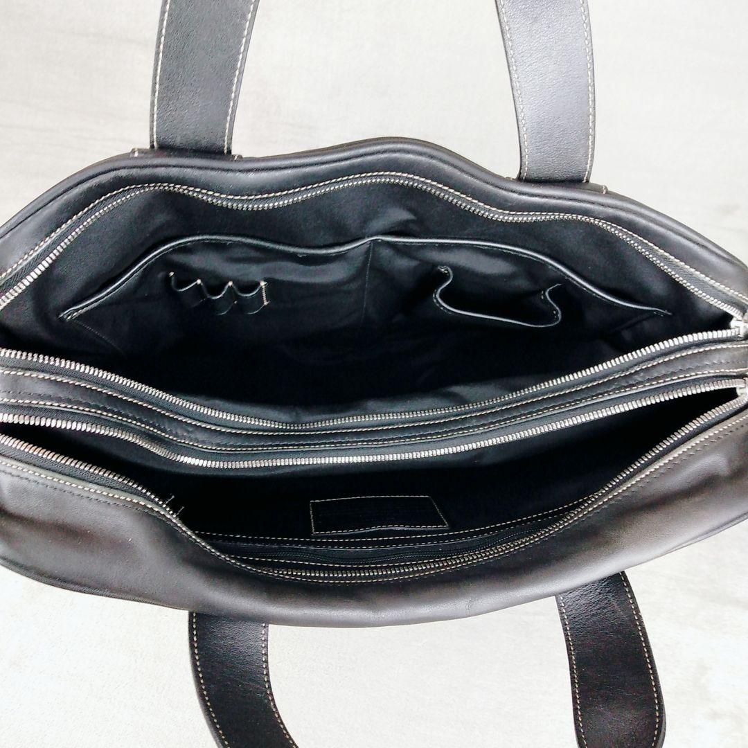 ★COACH★ コーチ 2WAY レザー ビジネスバッグ 2層式 ブラック
