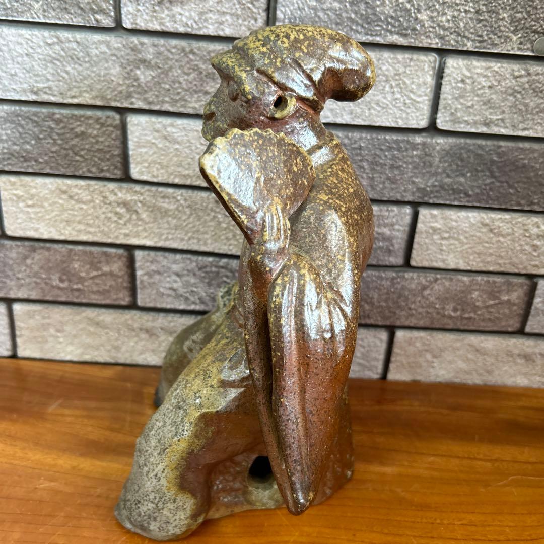 岡山県重要無形文化財 浦上善次 備前焼 申置物 サル 猿 工芸品 干支