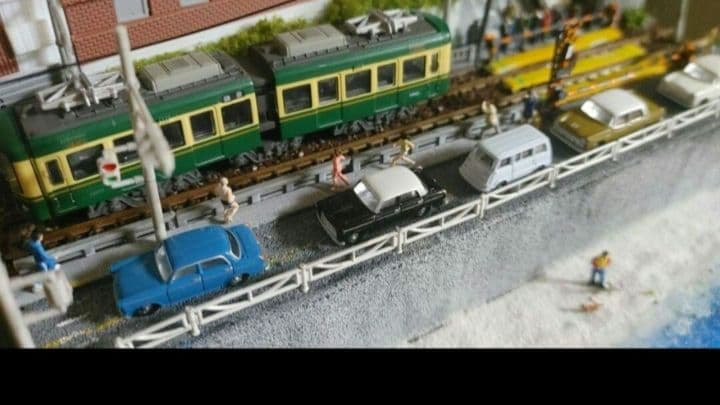 江ノ電ジオラマSLAM DUNK踏切前 スラムダンク 電車 列車 模型 模型