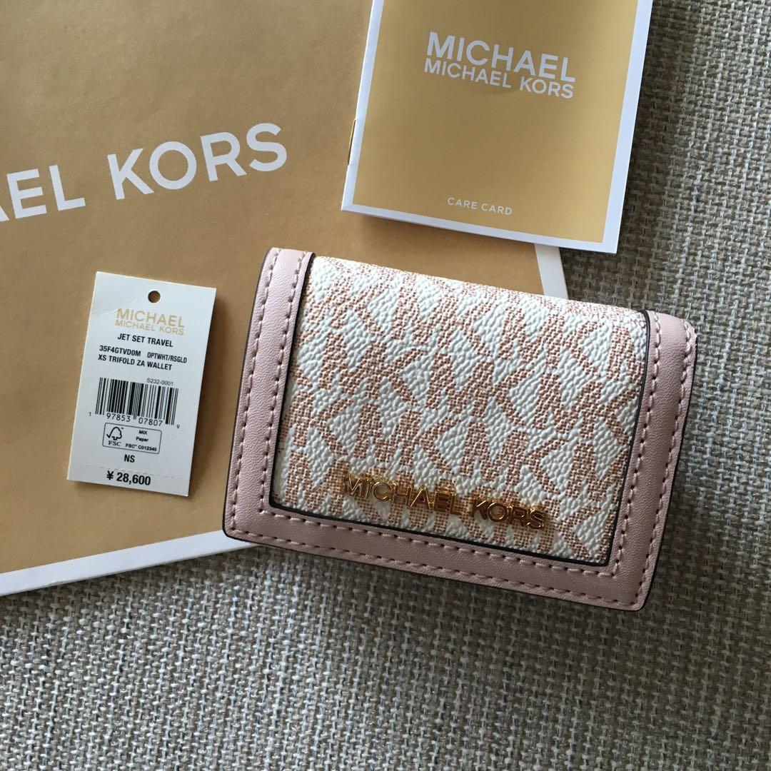 新品　MICHEAL KORS マイケルコース　三つ折り　財布　ピンク