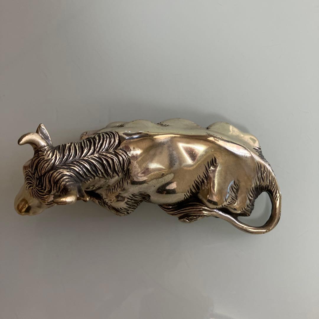 高村光雲 座牛 洋銀 置物 アンティーク