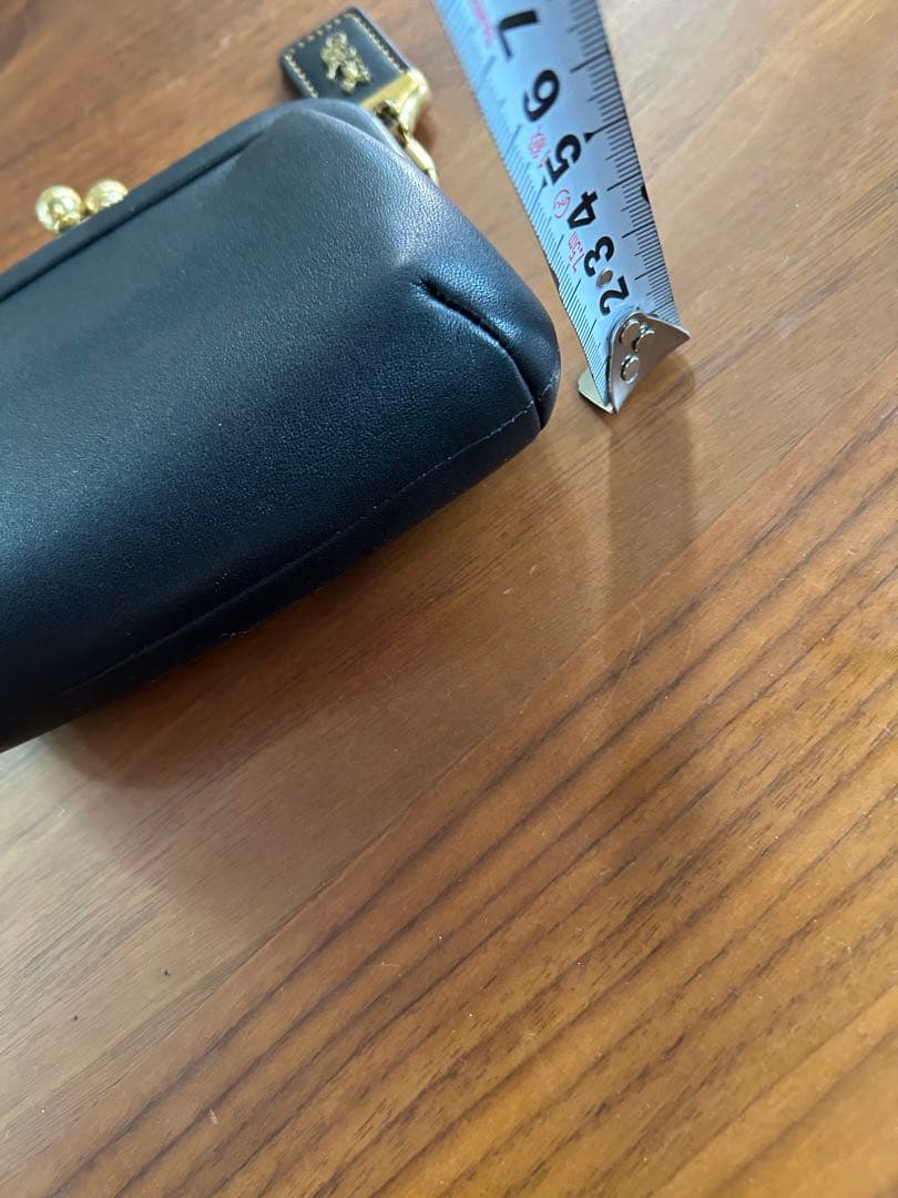 COACHコーチ黒のがま口ケース小銭に入れ