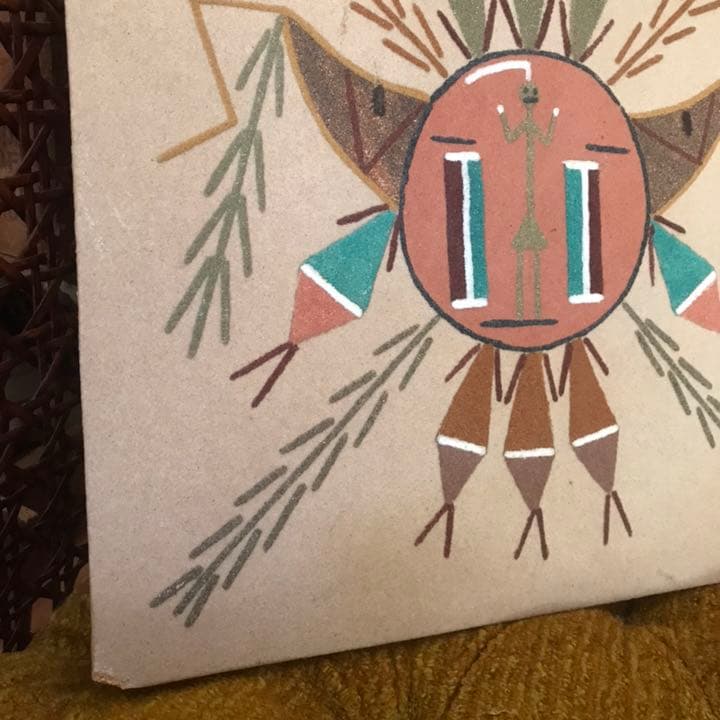 貴重★ネイティブアメリカン　太陽　サンドペイント砂絵　ナバホ族ビンテージアリゾナ