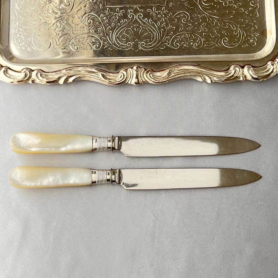 【James Deakin & Sons 】【純銀継手 / 白蝶貝】ティーナイフ