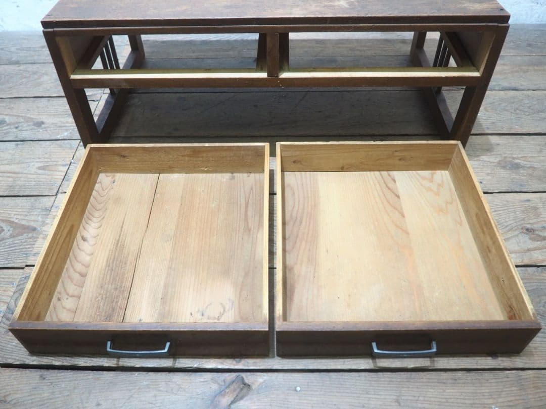 1257 アンティーク 文机 ローテーブル 収納ケース 陳列台 レトロ 古家具