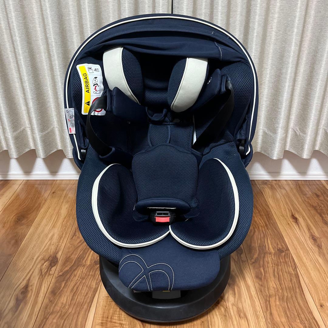回転式チャイルドシート ネイビー エールべべ クルット5iグランス