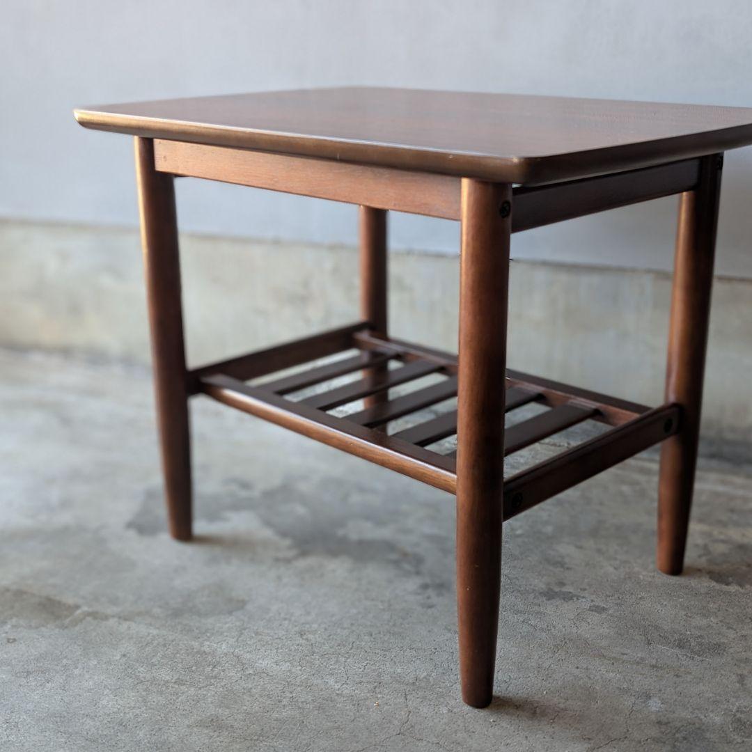 古家具】カリモクのミッドセンチュリー調サイドテーブル ナイトテーブル