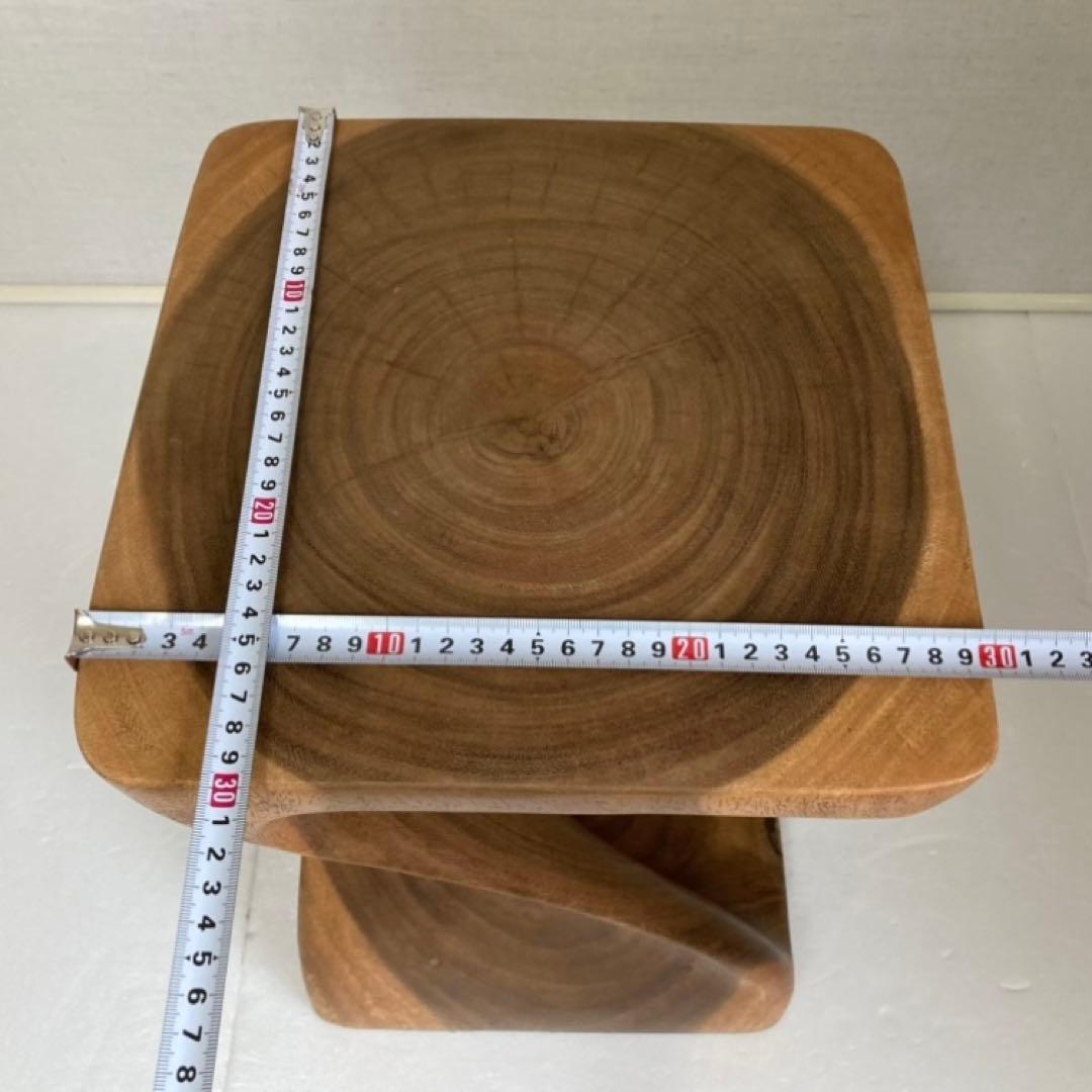 スツール 椅子 チェア 花台 木製 無垢材 ツイスト モダン アジアン 北欧