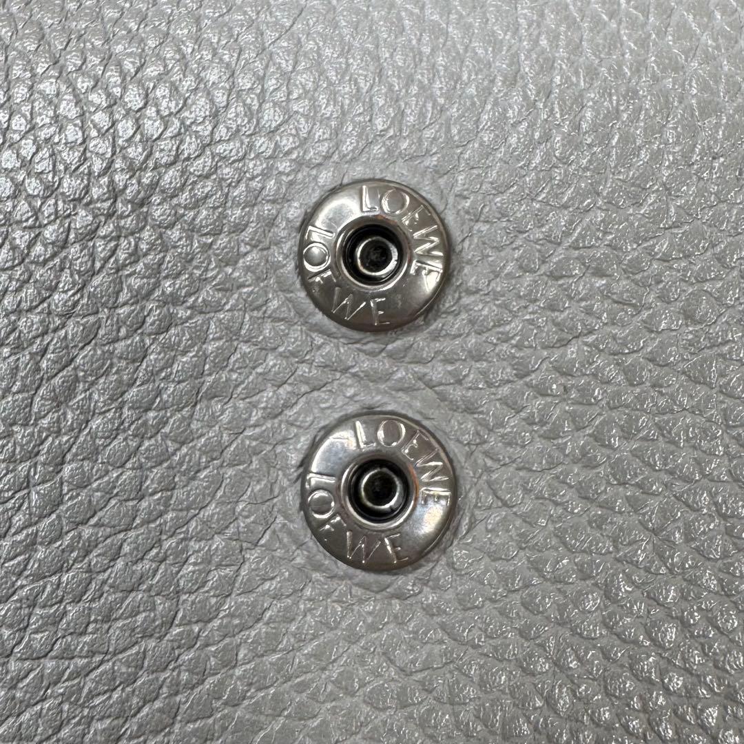 ロエベ LOEWE コンパクトジップウォレット 二つ折り財布 コンパクト グレー