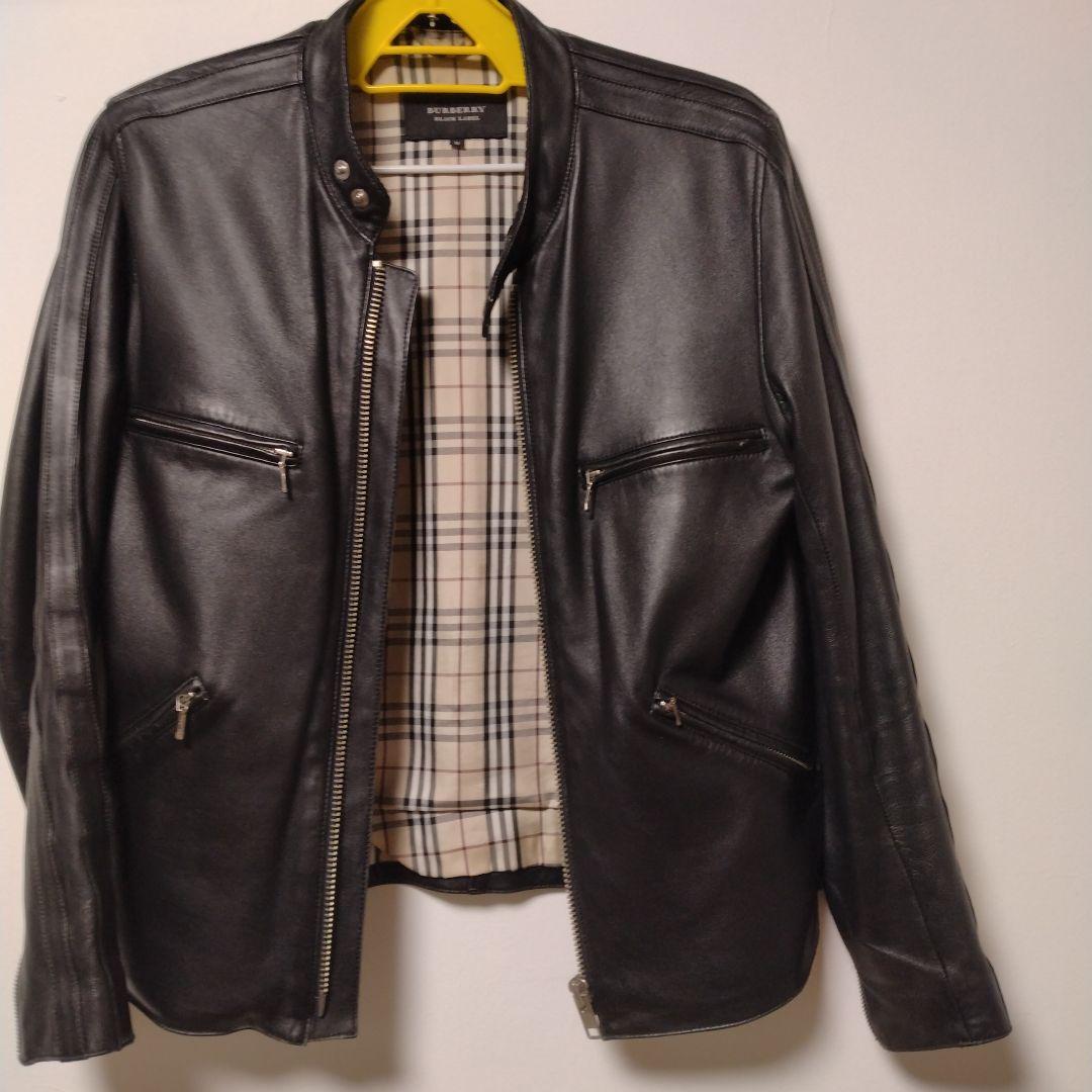 BURBERRY BLACK LABEL ラムレザー シングル ライダース
