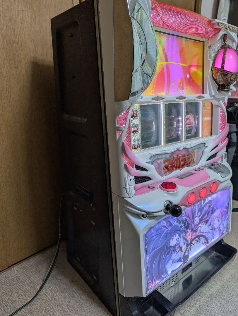 レアパネル！】初代まどか☆マギカ パチスロ実機 コイン不要機つき