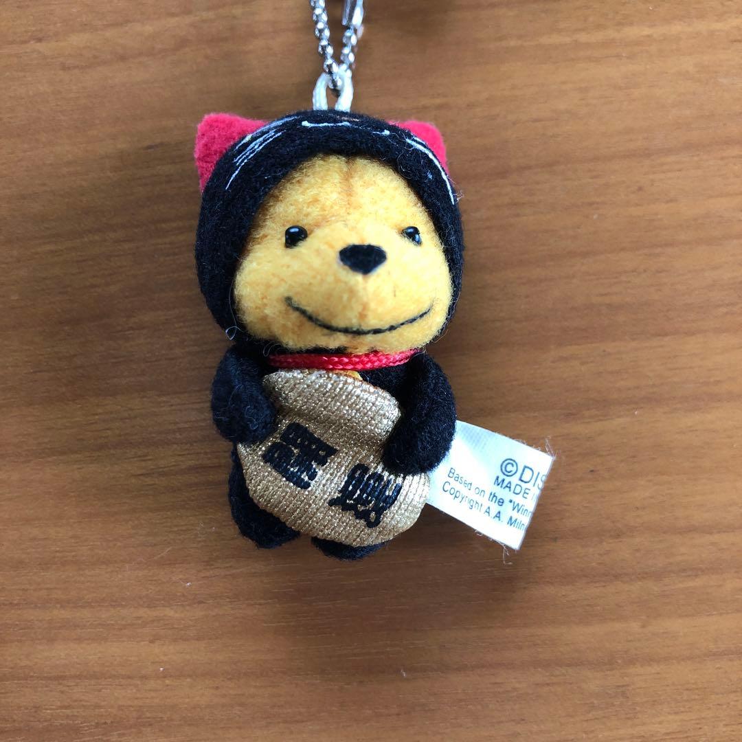 ストラップ　くまのプーさん（招き猫）