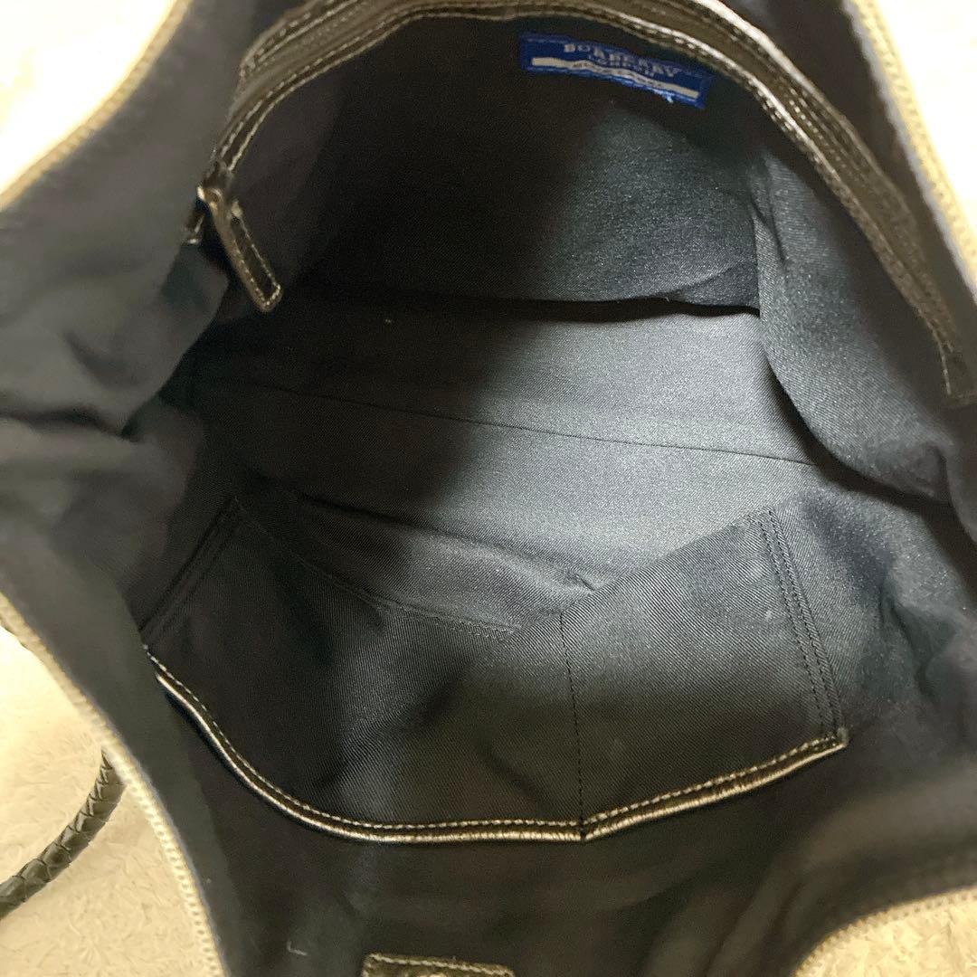 良品　バーバリーブルーレーベル ホースロゴ ショルダーバッグ 編み込み