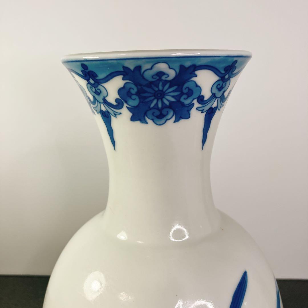 染付 花瓶 窯・作者不明 青絵 花文 25cm 壺 美品 - メルカリ