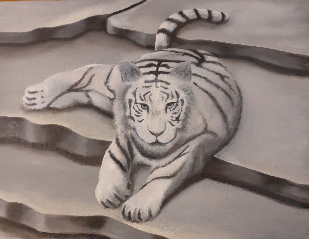 油絵　「虎」サイズ:F6