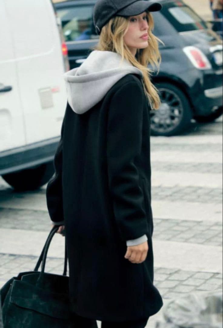 美品⭐︎ZARA デタッチャブルフードコート ロング チェスター