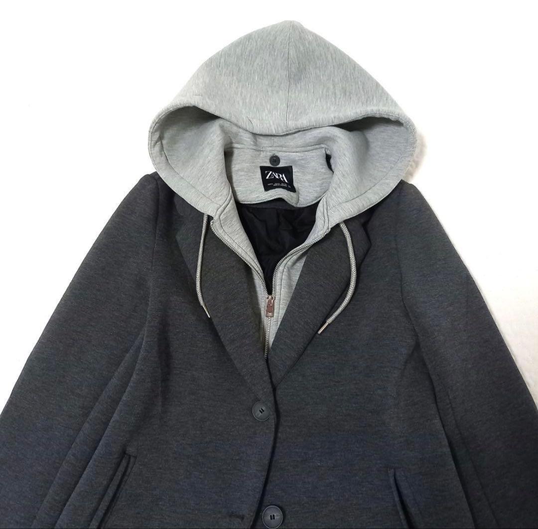 美品⭐︎ZARA デタッチャブルフードコート ロング チェスター