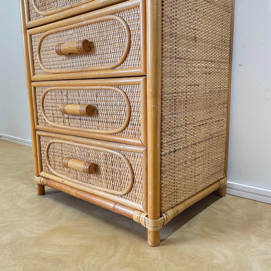 安く 買う家具・インテリア - 籐 ラタン 5段チェスト 引き出し 収納
