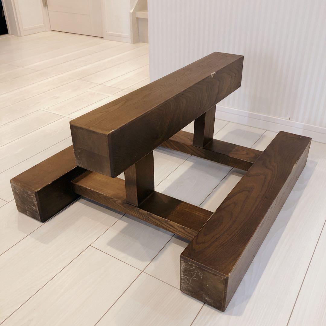 一枚板 ダイニングテーブル用 木製脚 ダークブラウン