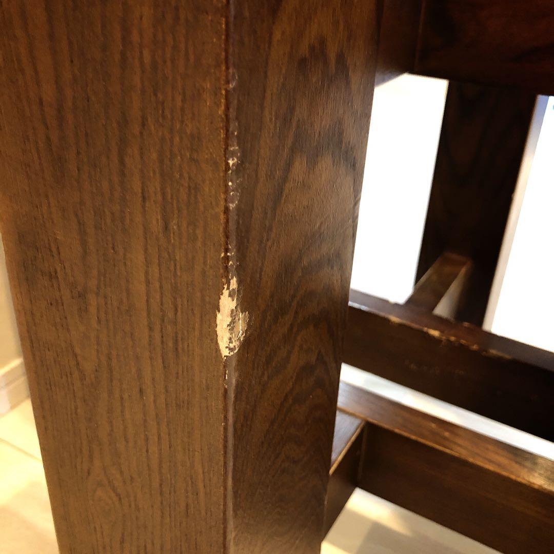 一枚板 ダイニングテーブル用 木製脚 ダークブラウン