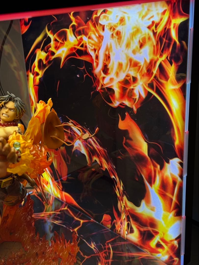 POP MAXIMUM ワンピース フィギュア エース 火拳 LEDケース付き