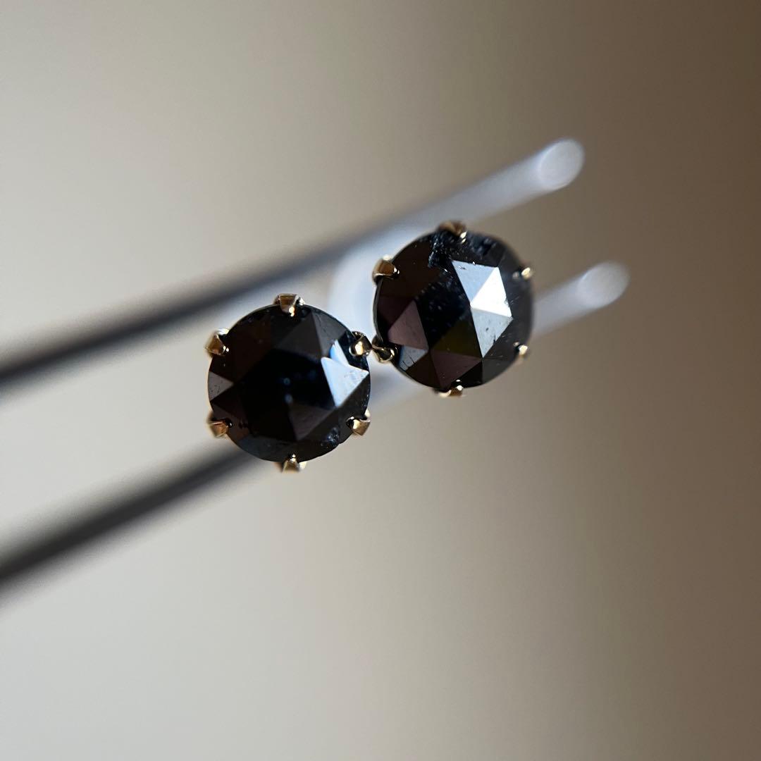 K18 天然ブラックダイヤモンド 1.10ct ピアス　レディース　メンズ