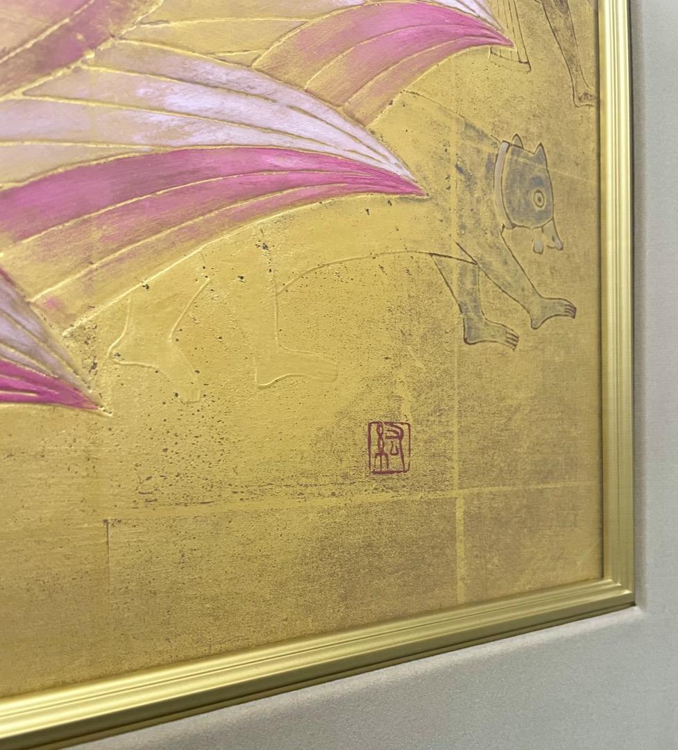 石踊紘一『パドマ (蓮華)』30号 油彩 日本画 額装済み インド美人 蓮の